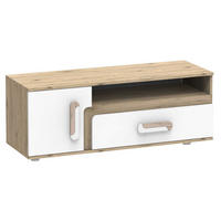 LOWBOARD Apetito Eiche hell / weiß 120 / 40 / 42cm - Eichefarben/Weiß, Holz/Holzwerkstoff (120/42/40cm) - Feldmann-Wohnen