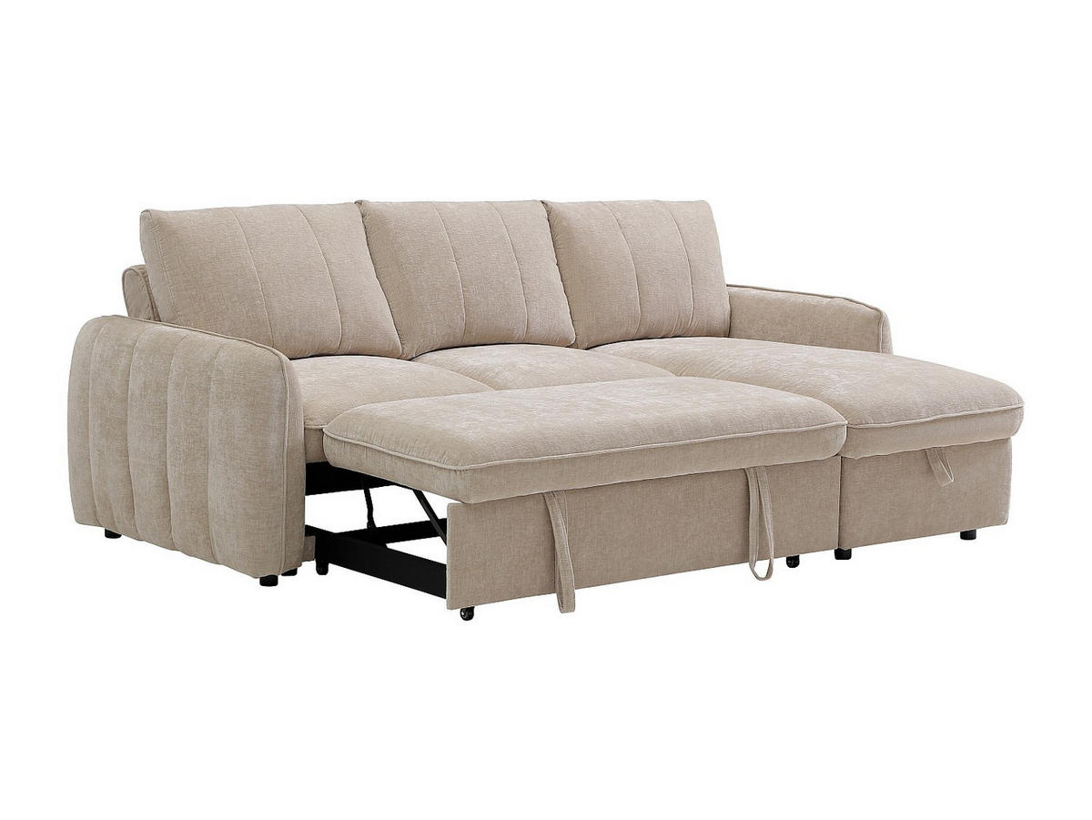 SCHLAFSOFA - 4 Personen - stoff - beige Naloci - Beige, Textil (240/92/158cm) - Vente-Unique