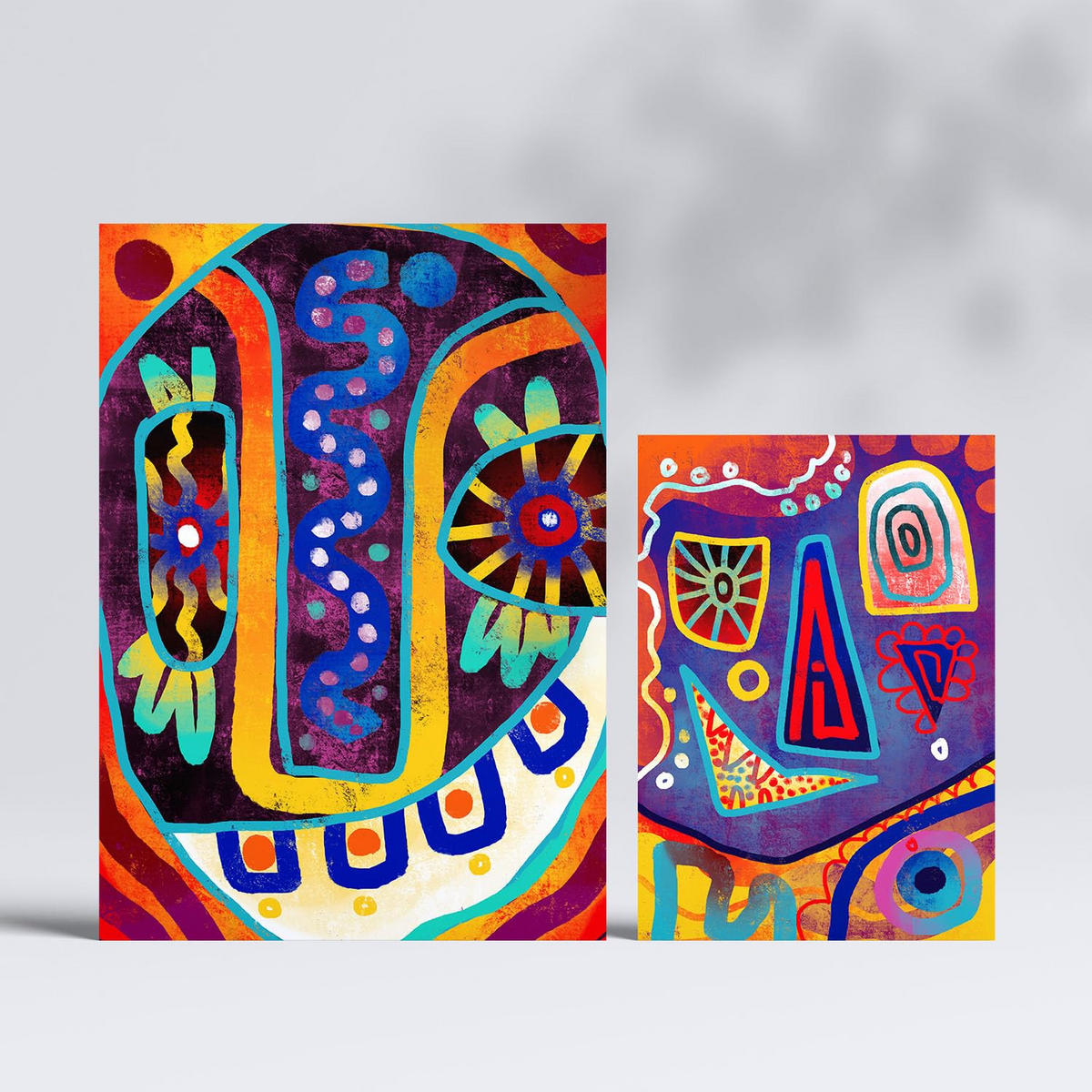 POSTER Set Mit 6 Gotischer Typ In Farbenfrohe Zusammenfassungen A3 & A4 Rahmenlos - Klar, Papier (29/3cm) - Nacnic