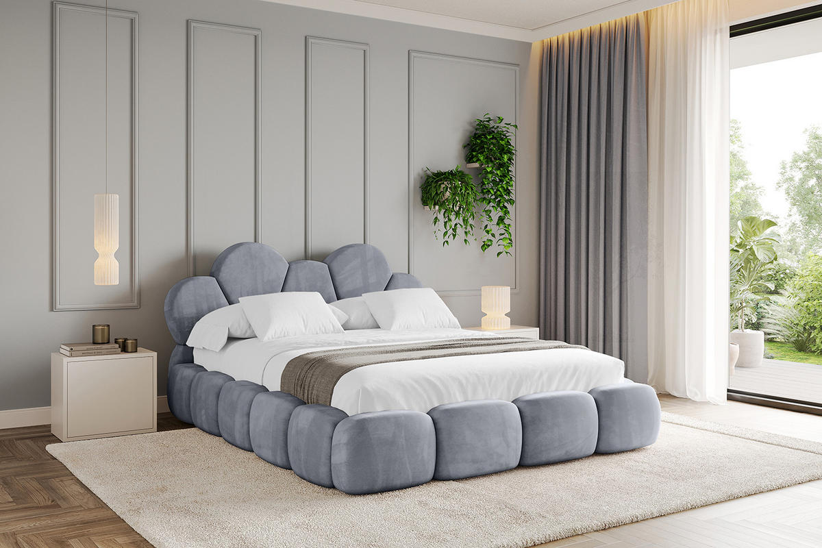 POLSTERBETT mit Bettkasten und Lattenrost, Bett mit Matratze H3/H4 - LANA 120x200 Grau - Grau, Holzwerkstoff/Textil (120/200cm) - ALTDECOR