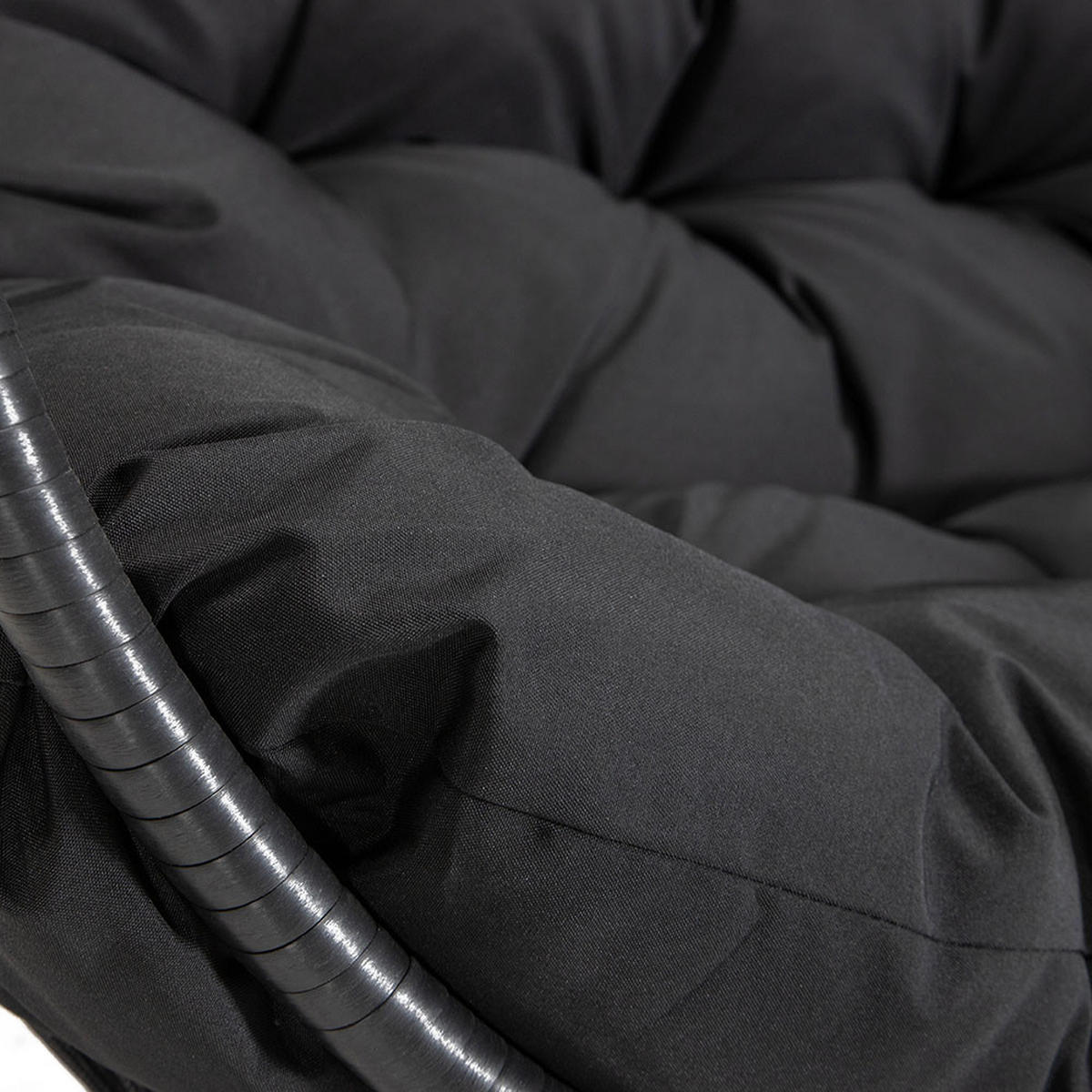 FALTBARER HÄNGESESSEL LOMA - Schwarz, 2-Sitzer - Schwarz, Kunststoff (130/123/69cm) - Home Deluxe