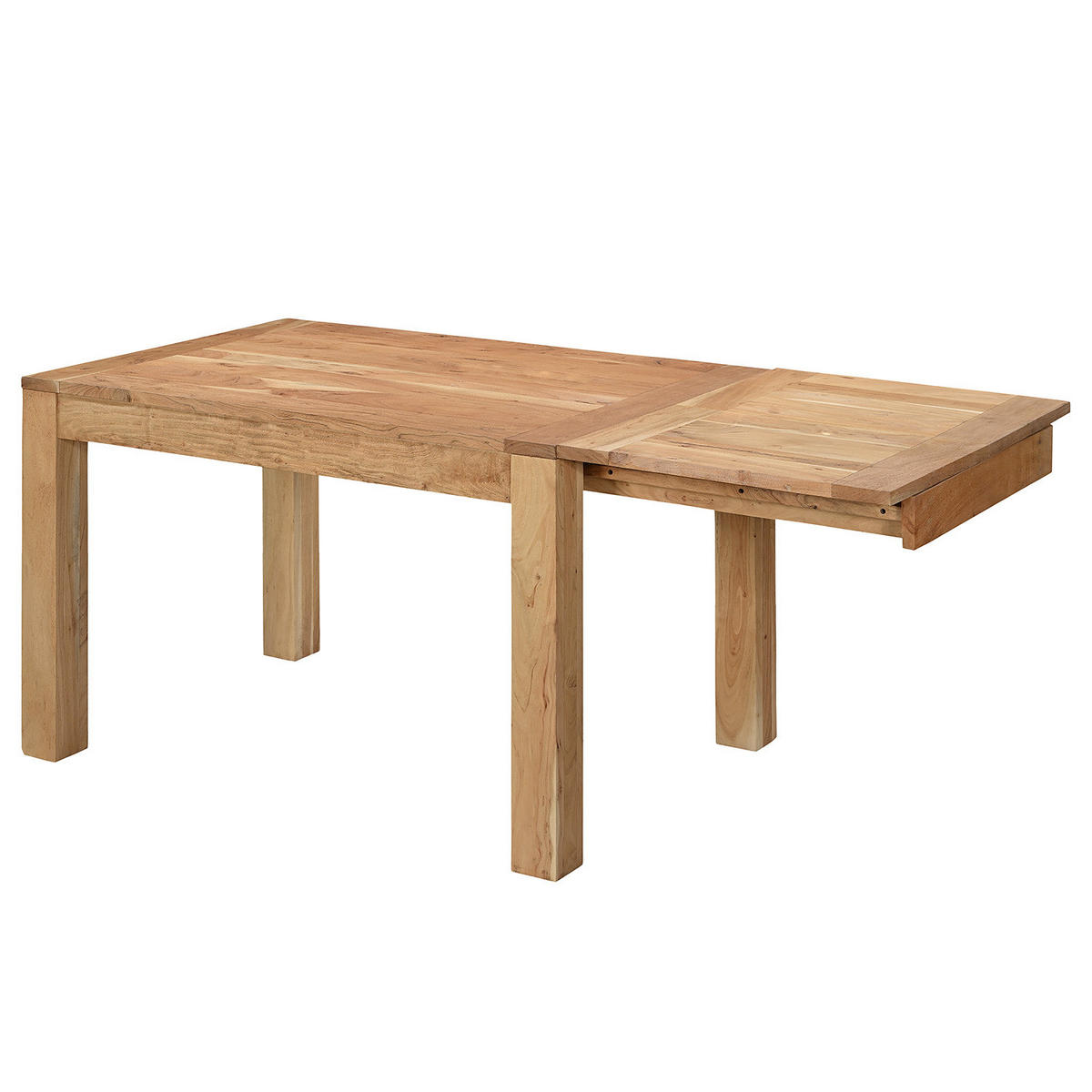 AUSZIEHBARER MASSIVHOLZESSTISCH - Ausziehbar - Akazie - Braun, Holz (80/120/76cm) - home24