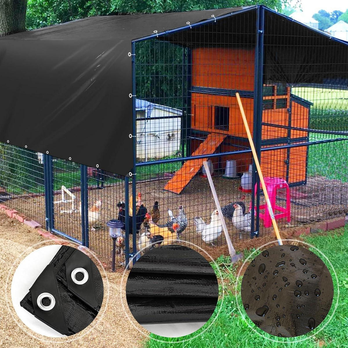 GEWEBEPLANE 150 g/m² Wasserdicht Reißfest 2 x 2.5 m Schwarz - Schwarz, Kunststoff (250/10/200cm)