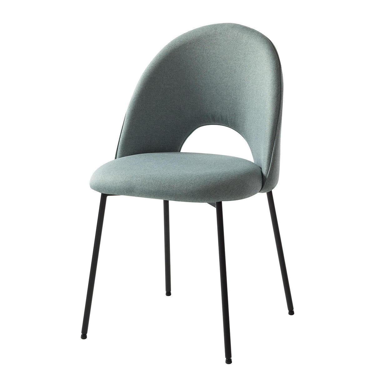 POLSTERSTUHL - Webstoff / Metall - Mintgrün/Grau, Textil (49/84/54cm) - home24