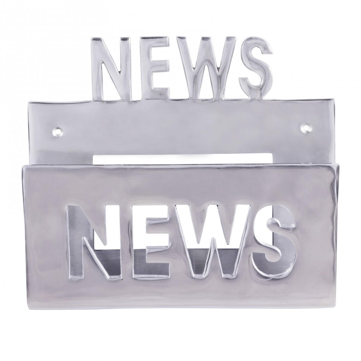 ZEITUNGSHALTER Aluminium Design für die Wand großes Ablagefach 30x27cm - Silberfarben, Metall (30/27/4cm) - KADIMA DESIGN
