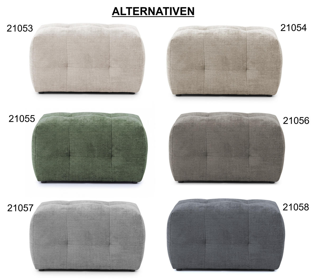 POLSTERHOCKER mit raffinierten Steppungen, zu passendem Sofa, Wellenunterfederung, Chenille-Bezug Grau / 21058 - Schwarz/Grau, Kunststoff/Textil (87/46/68cm) - luma-home