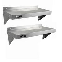 WANDREGAL 2 x 900mm - Silberfarben, Metall (90/23/30cm) - Kukoo