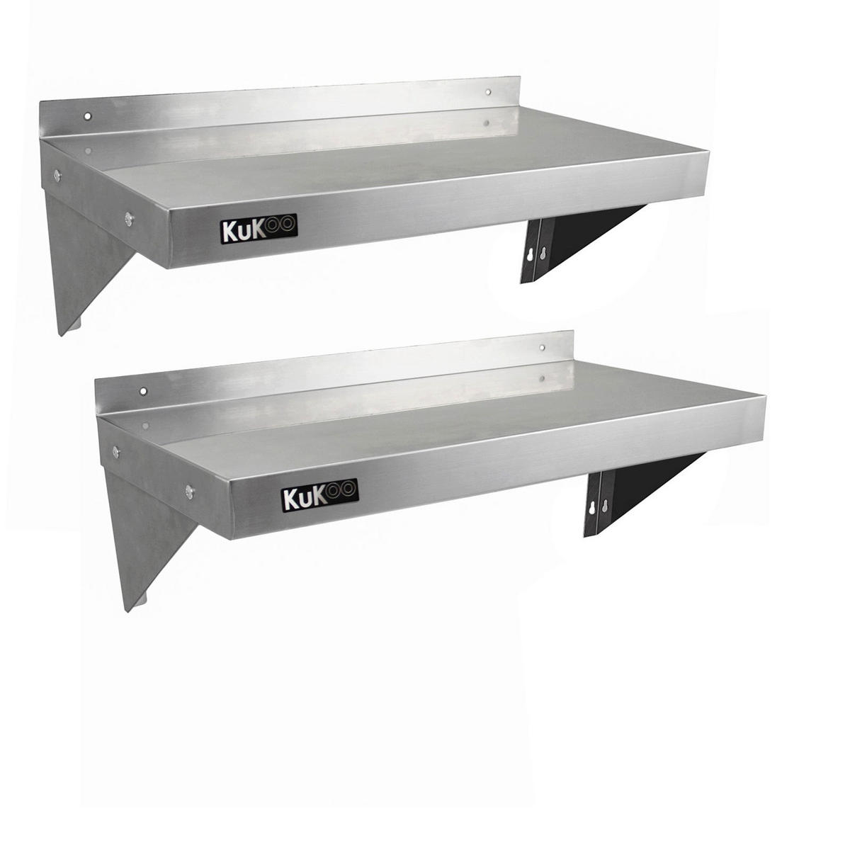 WANDREGAL 2 x 900mm - Silberfarben, Metall (90/23/30cm) - Kukoo