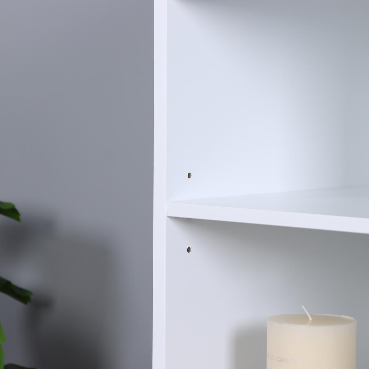 BADEZIMMERSCHRANK - Weiß, Holzwerkstoff/Metall (40.5/86/36cm) - Relaxdays