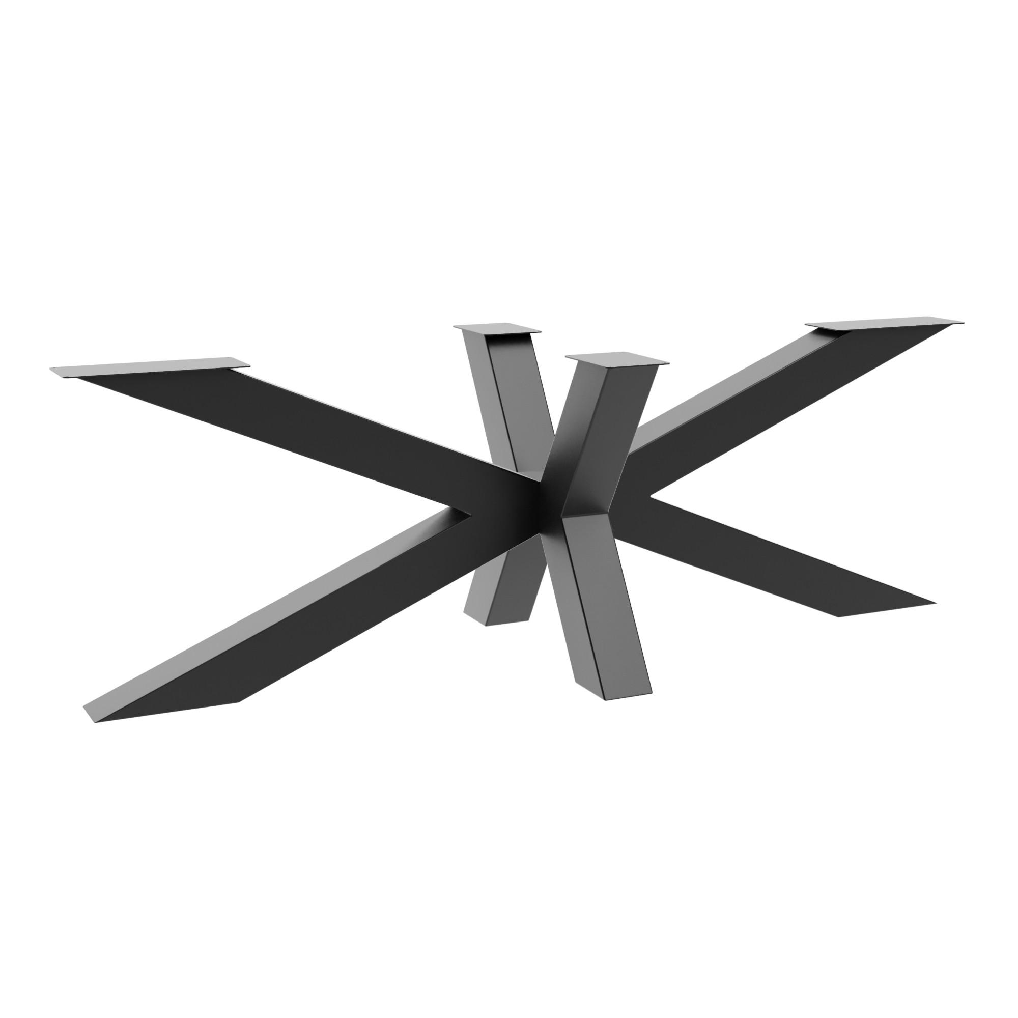 TISCHBEINE Acamar Extreme Metall Schwarz 220/70/72 cm - Schwarz, Metall (80/72/220cm) - Metalo Pro