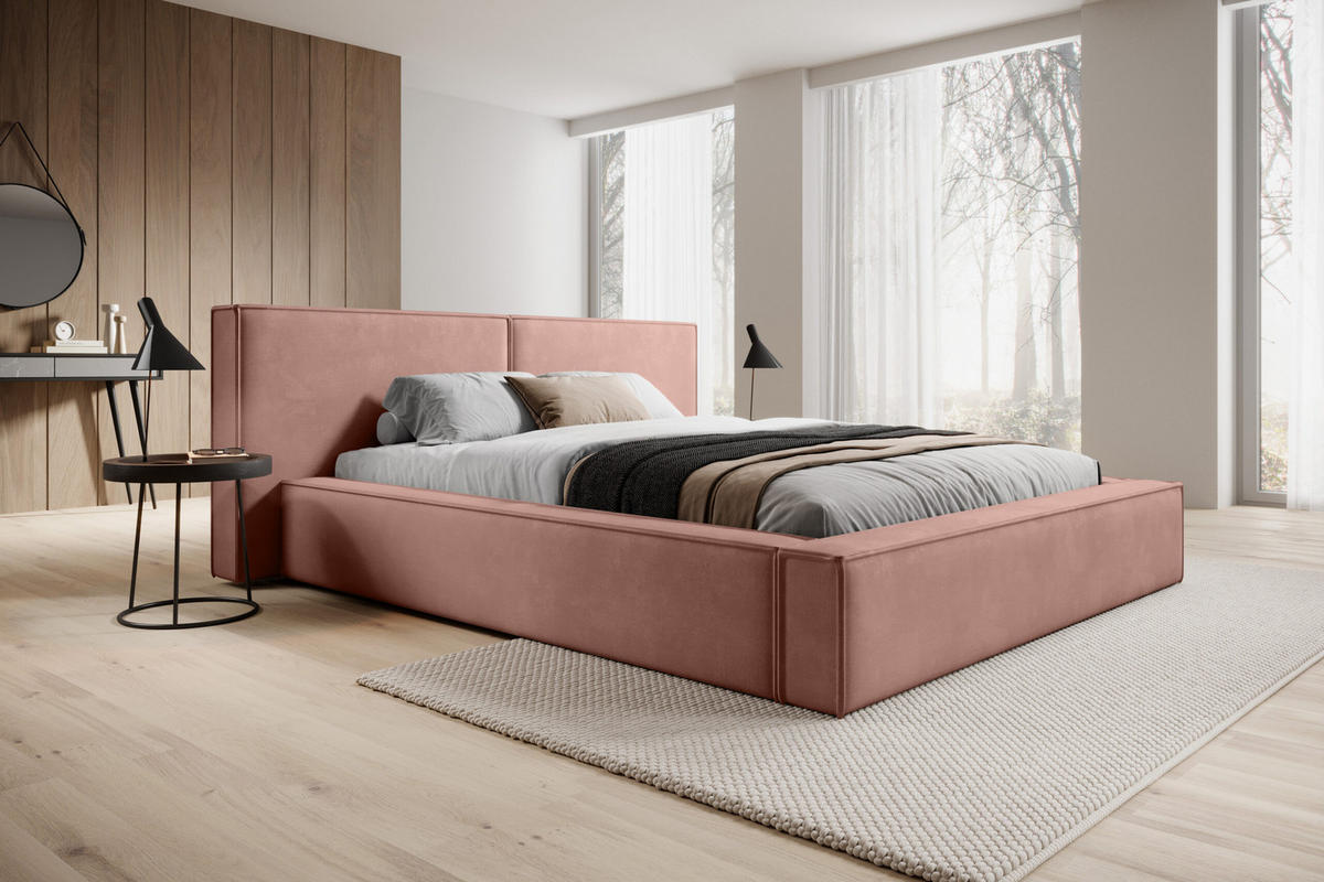 POLSTERBETT Doppelbett Lopra Betkasten 200x200 Schmutziges Rosa - Altrosa, Holz/Textil (200/200cm) - Fedve