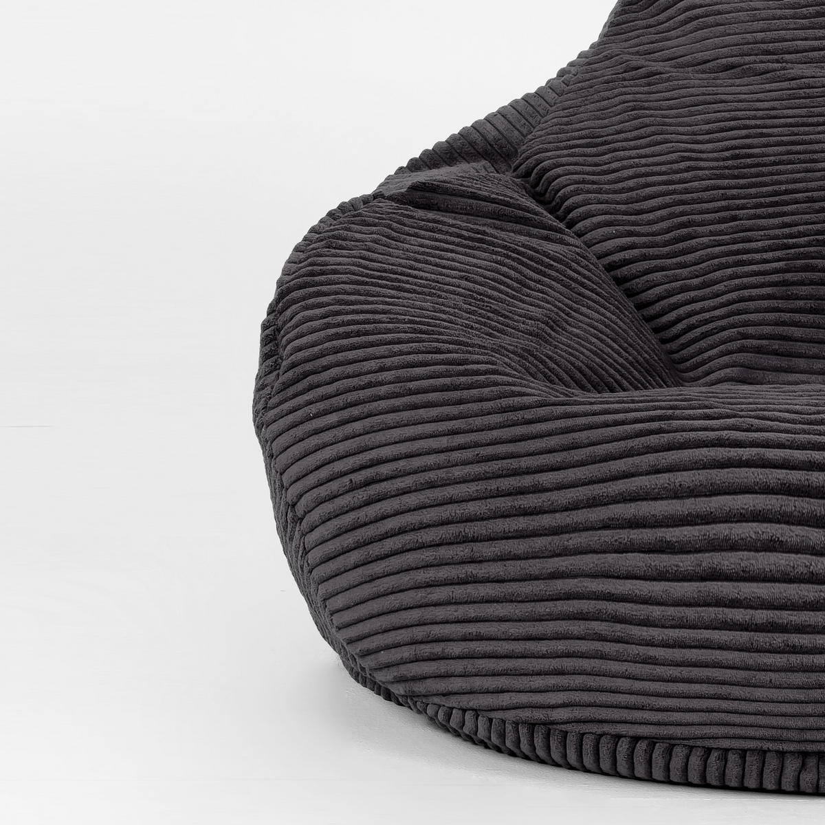 SITZSACK Dalton mit Hocker - Dunkelgrau/Anthrazit, Textil (90/73/84cm) - icon