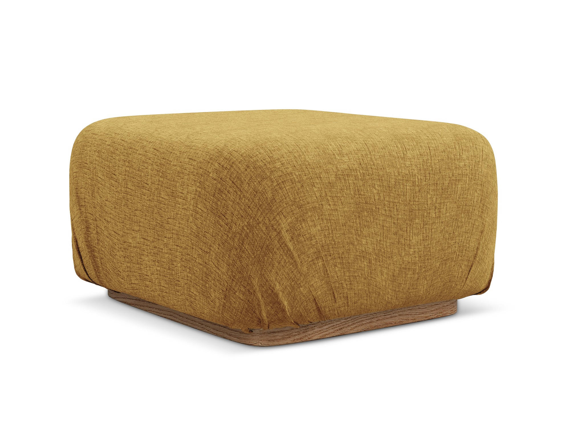 POUF Chenille Stoff Gelb - Currygelb/Gelb, Holz/Textil (83/95/41cm) - Makamii