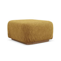 POUF Chenille Stoff Gelb - Currygelb/Gelb, Holz/Textil (83/95/41cm) - Makamii