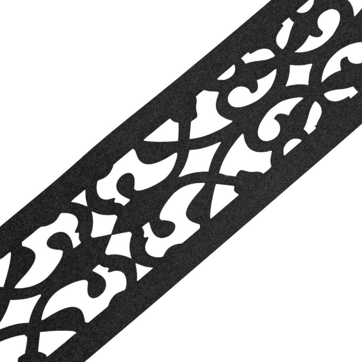 SICHTSCHUTZSTREIFEN Design Vlies Dekor Orient Einzelstreifen Schwarzgrau 2,55m - Schwarz, Kunststoff (260/19cm) - ZAUN|ZU
