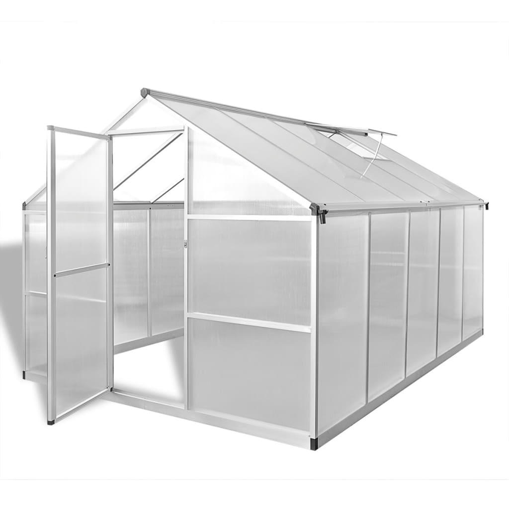 GEWÄCHSHAUS mit Fundament Verstärkt Aluminium 7,55 m² - Transparent, Kunststoff (2.5/195/302cm)