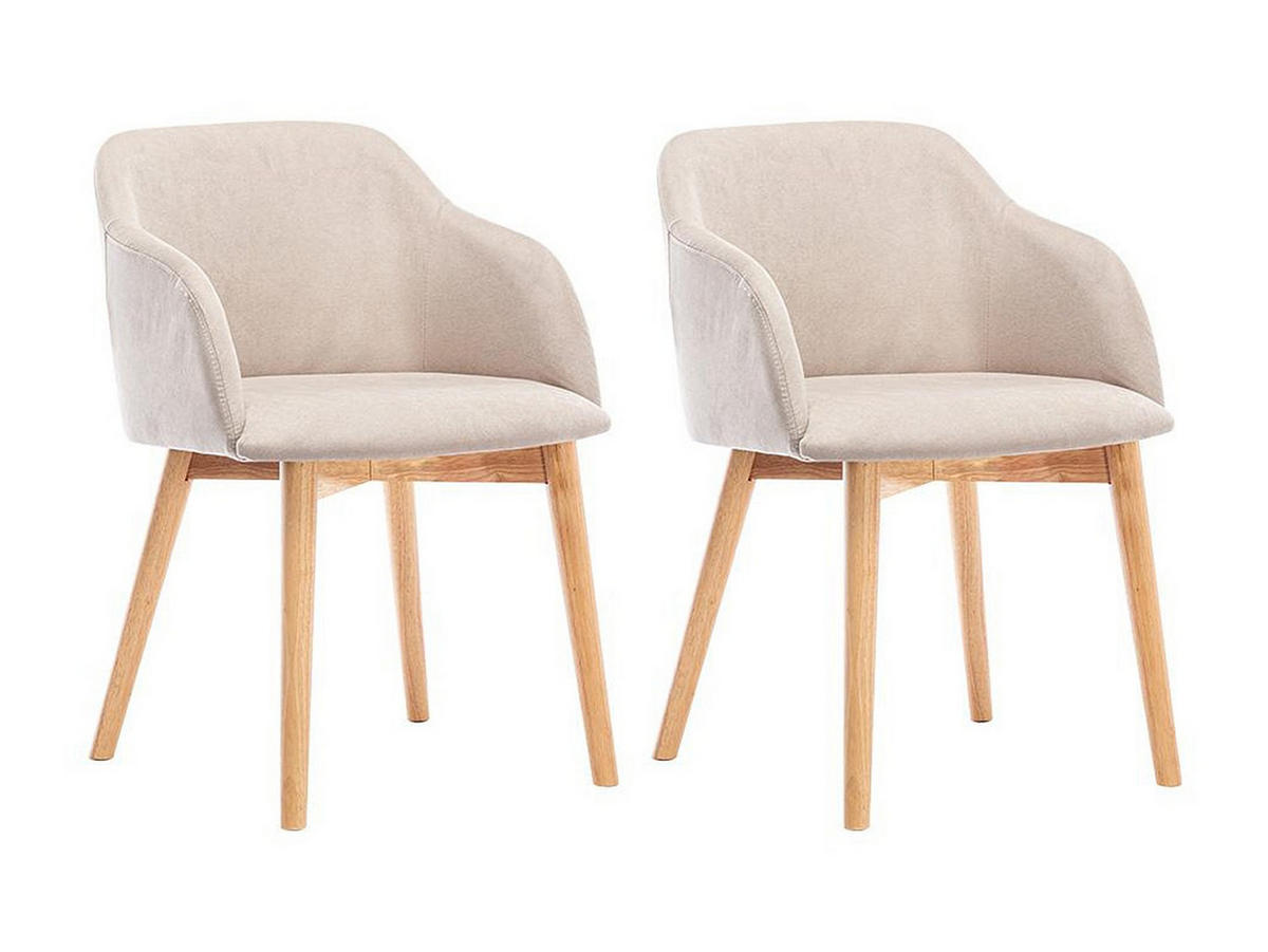 STÜHLE 2er-Set - Stoff - Beige - JELISA - Creme, Textil (54/79/56cm) - Vente-Unique