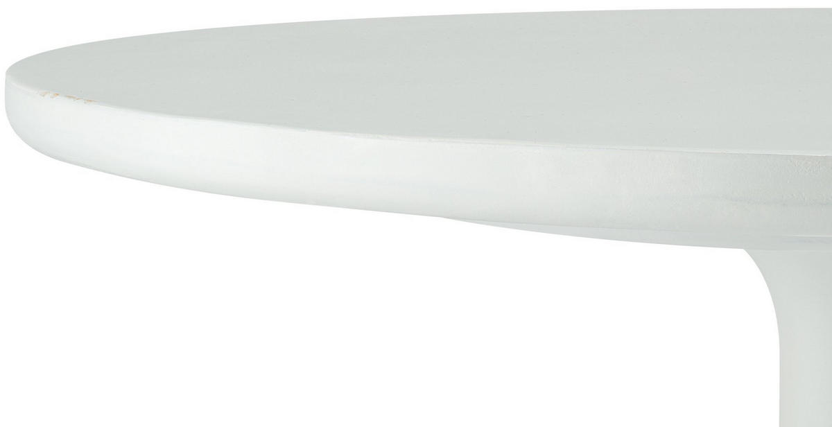 BEISTELLTISCH rund 60 cm Holz Antik Weiß - Weiß, Holz (60/60/65cm) - CLP