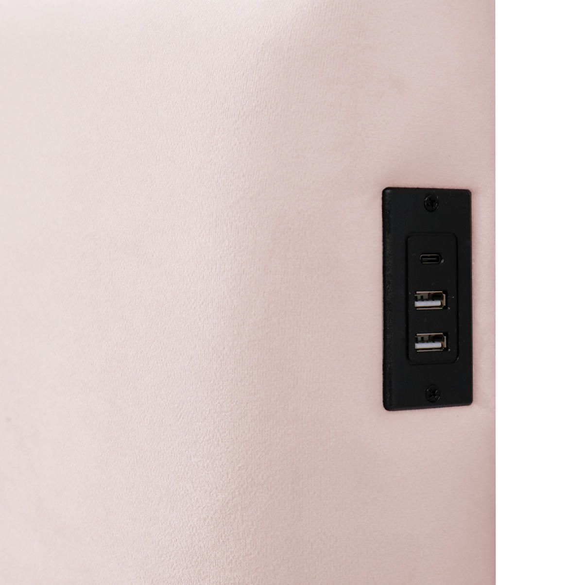 KINDERBETT 90/200 cm aus Samt mit Stauraum und USB-Anschluss Rosa - Pink, Textil (90/200cm) - Modenvie