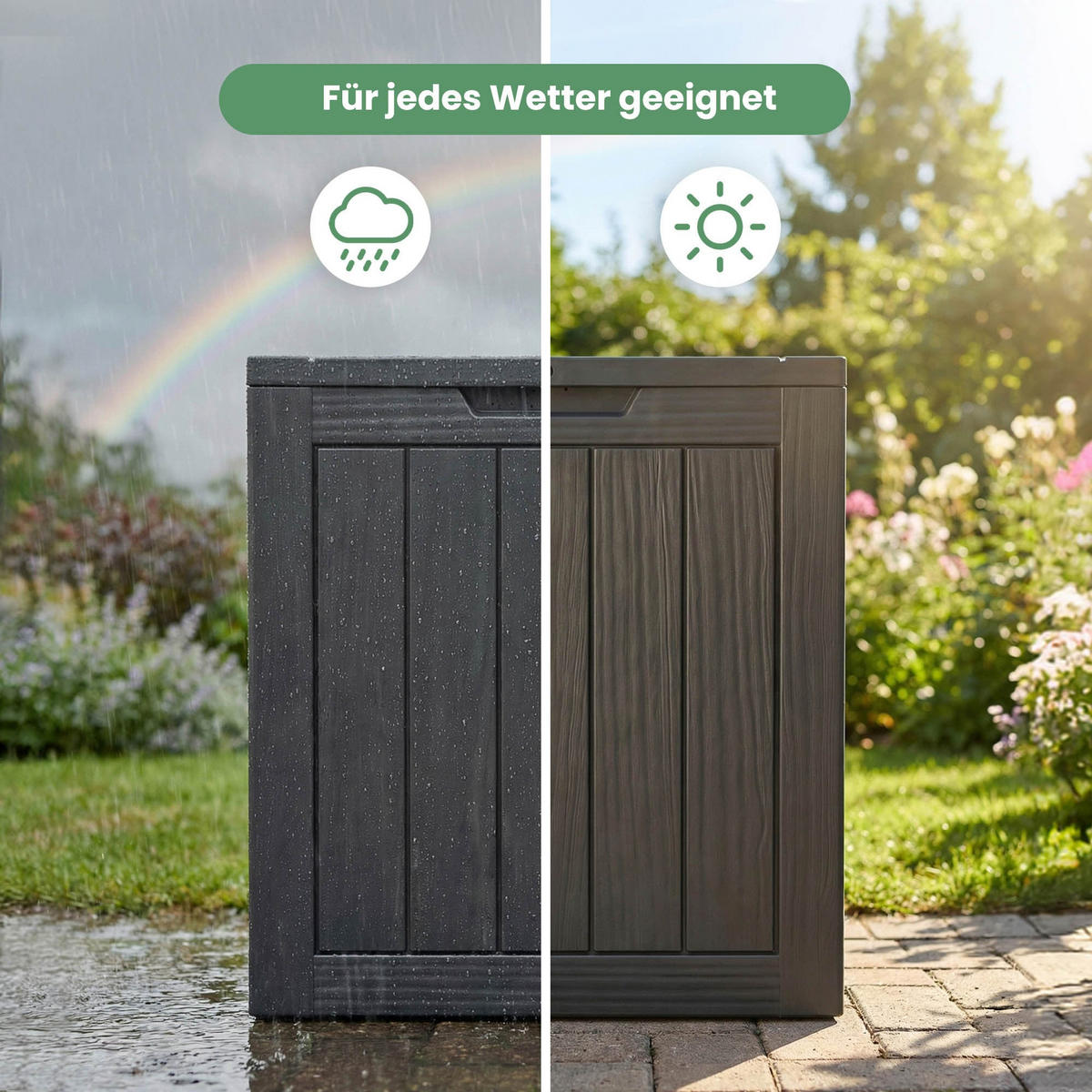 GARTENBOX 113L Schwarz - Schwarz, Kunststoff (46/58.5/43cm) - Akord
