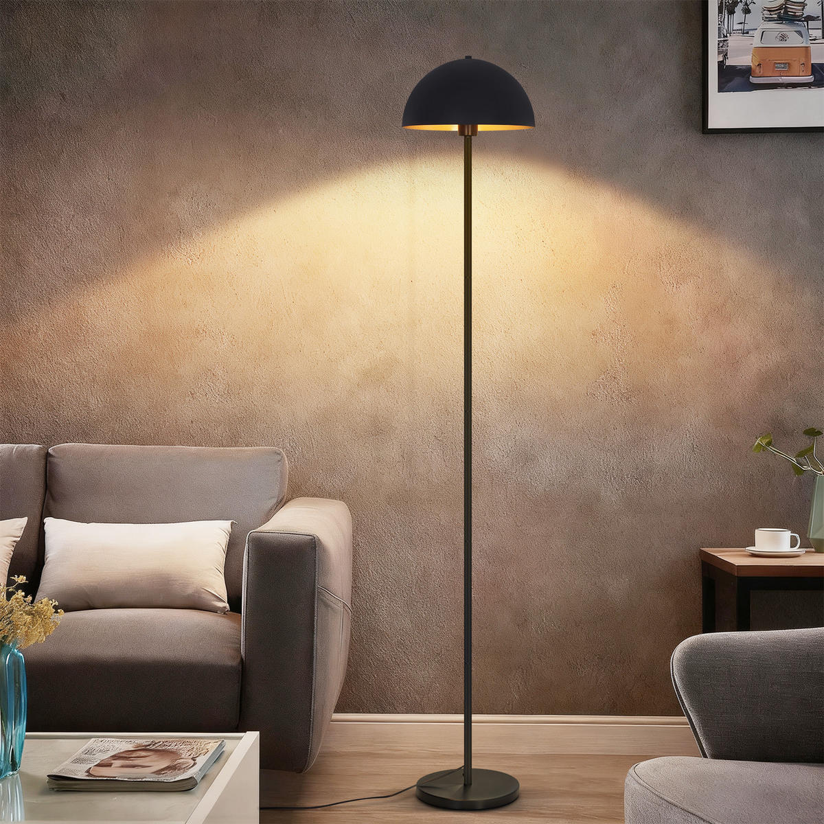 STEHLAMPE Zrelis 30/30/170 cm - Schwarz, Metall (30/30/170cm) - ZMH