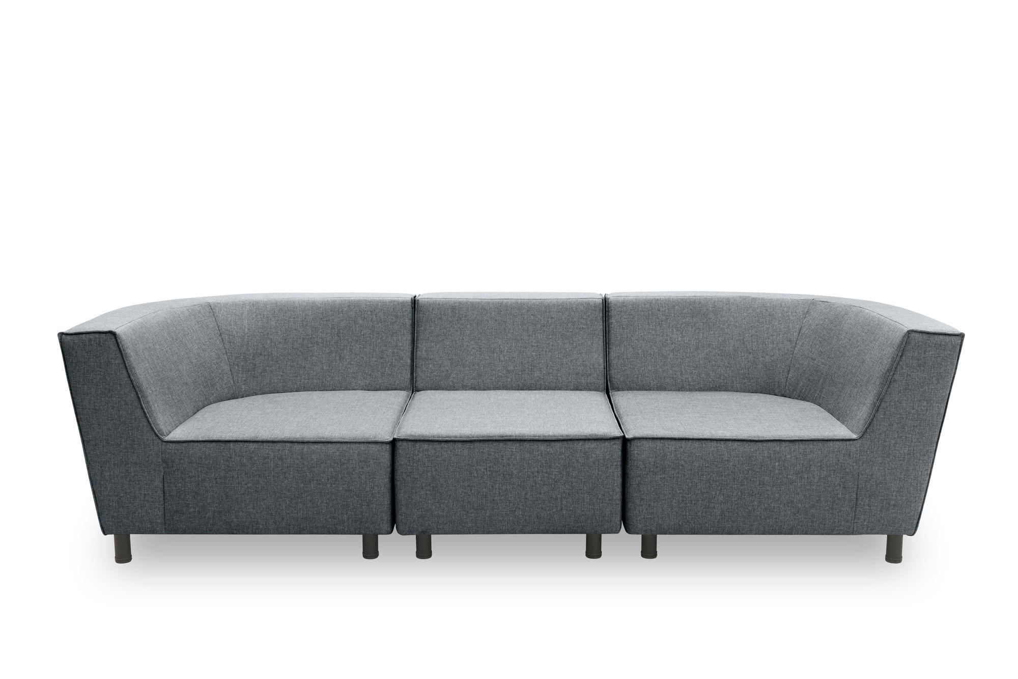 GARTENLOUNGE-SOFA 3-Sitzer Brandie 279x77x103 Outdoorbezug dunkelgrau - Grau, Kunststoff (279/77/103cm) - 58aufmkessel