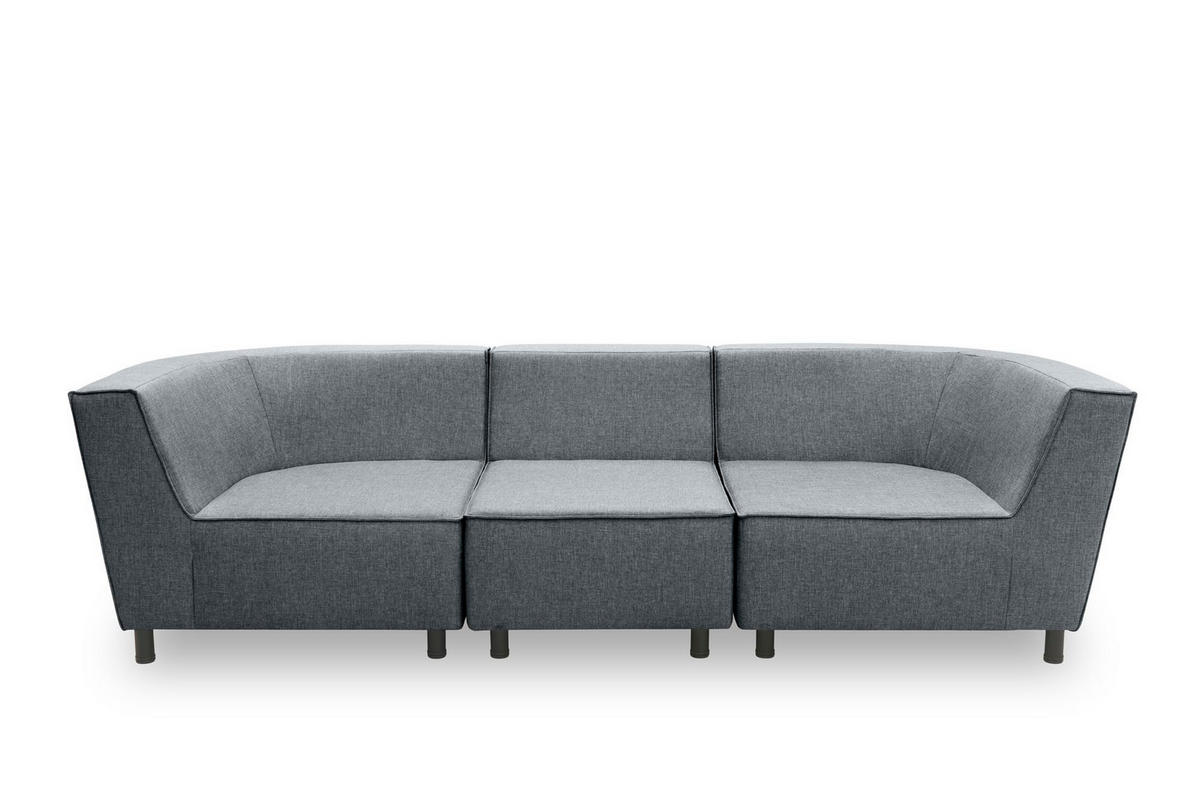 GARTENLOUNGE-SOFA 3-Sitzer Brandie 279x77x103 Outdoorbezug dunkelgrau - Grau, Kunststoff (279/77/103cm) - 58aufmkessel