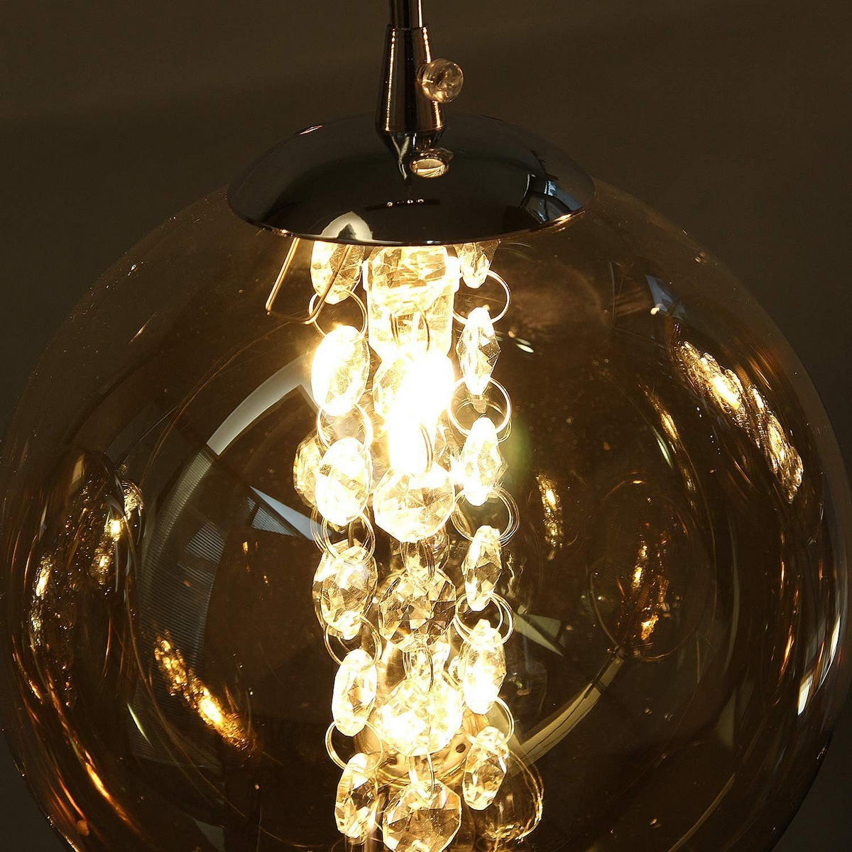 HÄNGELEUCHTE Energie 4-flammig 70/15/150 cm - Bernsteinfarben, Glas (70/15/150cm) - Nettlife