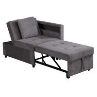 SCHLAFSOFA 177/68/65 cm Grau mit LED-Lichtleiste und USB-/Typ-C-Anschlüsse - Dunkelgrau, Textil (177/65/68cm) - Oxeza