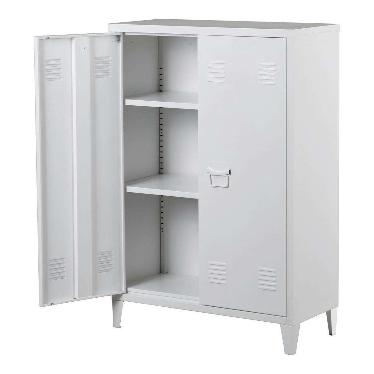 METALLSCHRANK Oripää - Weiß, Metall (75/110/33cm) - [en.casa]
