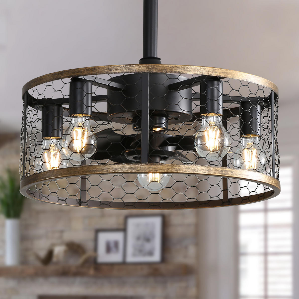 DECKENVENTILATOR DE-16318 20 Zoll Cage reversibel Schwarz - Schwarz, Kunststoff/Metall (50.8/50.8/42cm) - ComfortXL