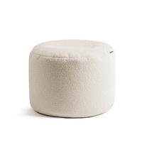 POUF XL Bouclé Mochi - Beige, Textil (60/40/60cm) - Mokebo
