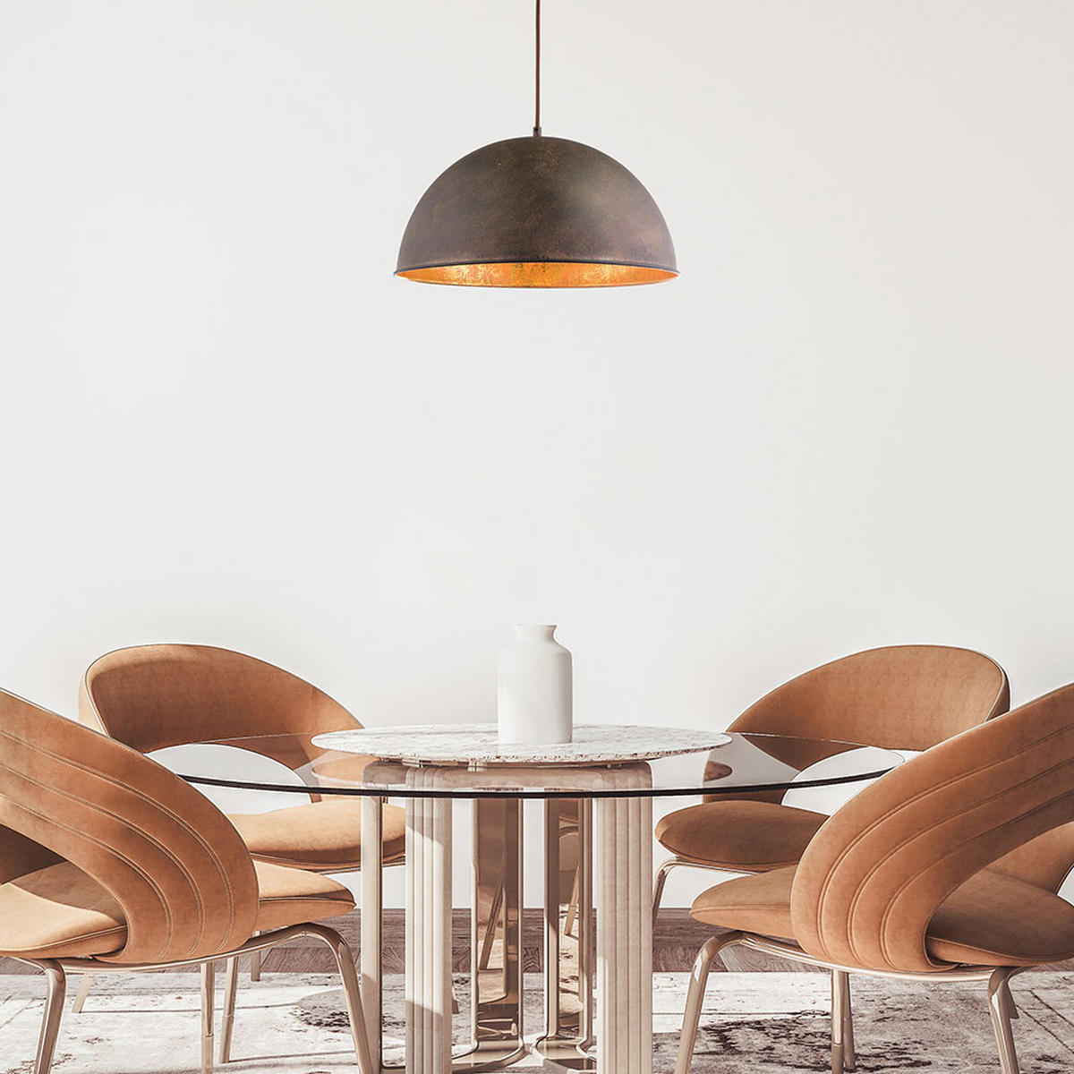 LED HÄNGELEUCHTE Metall Rostfarben Braun - Braun, Metall (41/41/120cm) - Globo Lighting