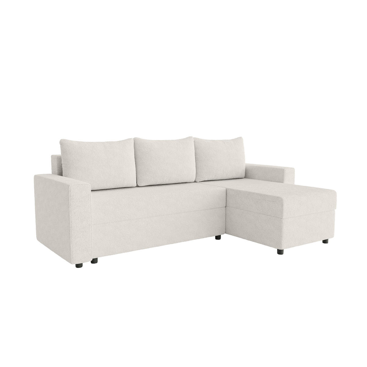 ECKSOFA Goka L mit Schlaffunktion, Weiß - Weiß, Textil (230/146cm) - Fedve