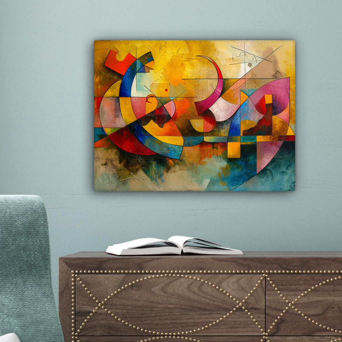 LEINWANDBILD Kunst - Abstrakt - Modern Wandbild 40x30 cm - Gelb, Textil (40/30cm) - MuchoWow