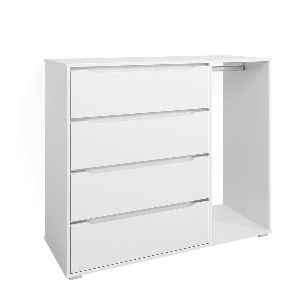 KINDERKLEIDERSCHRANK Ruben Weiß 120 x 101.9 cm mit 4 Schubladen - Weiß, Holzwerkstoff (120/101.9/48cm) - Vicco