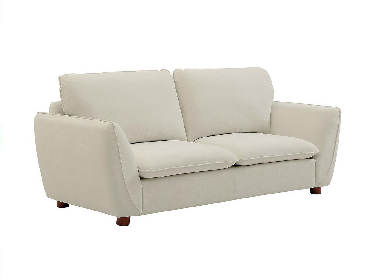 SOFA - 3 Personen - stoff - gebrochenes weiß Menardia - Weiß, Holz/Textil (207/92/89cm) - Vente-Unique