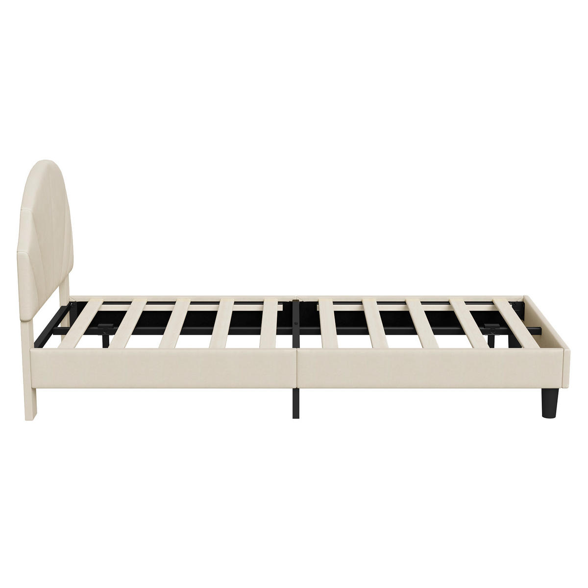POLSTERBETT 90x200 cm höhenverstellbarem Kopfteil, Kinderbett mit Lattenrost,Samtstoff, Beige - Beige, Holz/Holzwerkstoff (90/200cm) - BursDany
