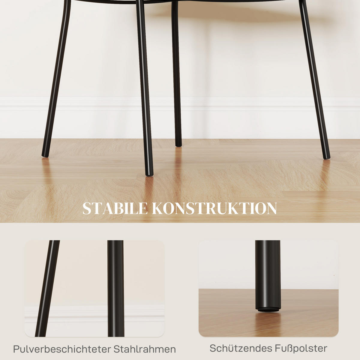 ESSZIMMERSTÜHLE, Polyester, Stahl, Grau - Grau, Kunststoff (53/73/57cm) - HOMCOM