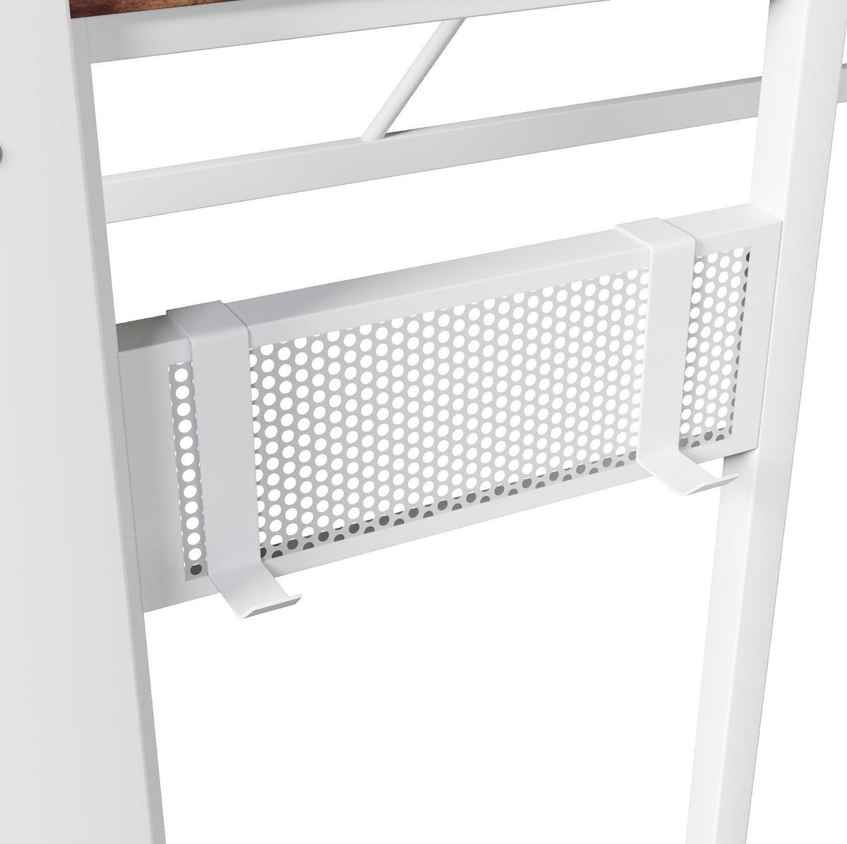 HOCHBETT 90/200 cm Weiß mit LED und Schreibtisch ohne Matratze - Weiß, Metall (90/200cm) - MIVRAY