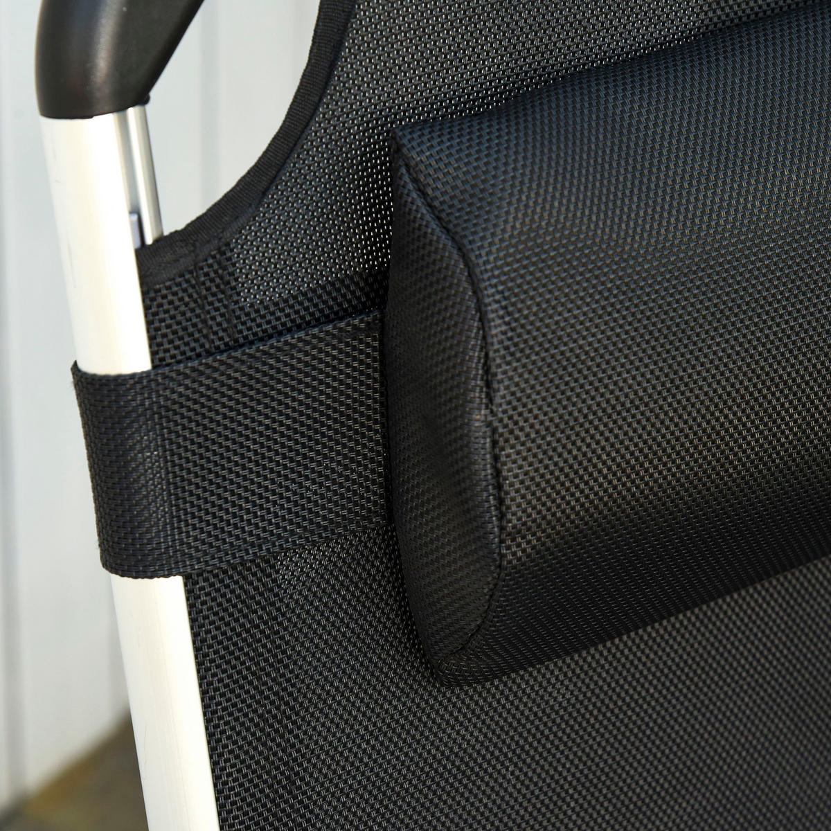 GARTENLIEGE mit Kopfkissen, Schwarz - Schwarz, Kunststoff/Metall (60/19.5/80cm) - Outsunny