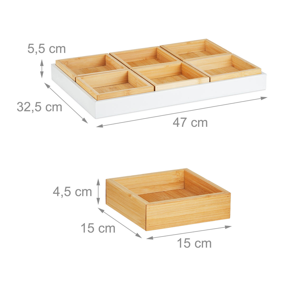 7-tlg.SNACKSCHALEN-SET - Multicolor, Holz (47/5.5/32.5cm) - Relaxdays