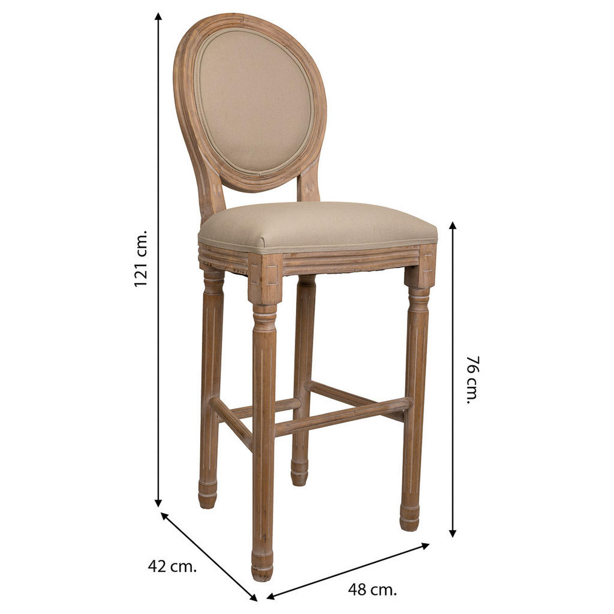 HOCKER auz Holz gepolsterter braun 48x42x76/121 cm - Braun, Naturmaterialien (48/121/42cm) - Wanderlust