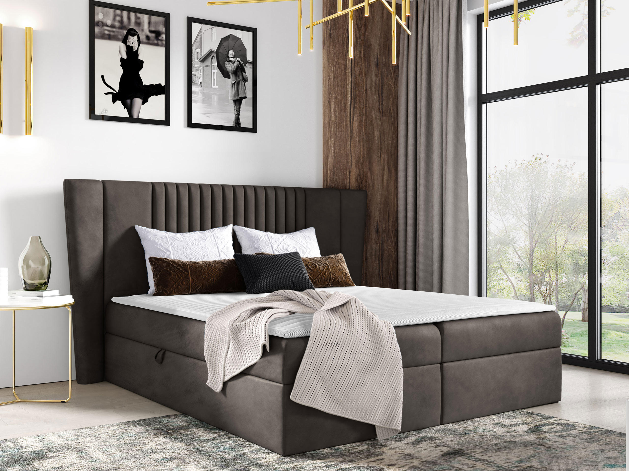 BOXBETT Spark - Dunkelbraun, Holz (120/200cm) - MIRJAN24