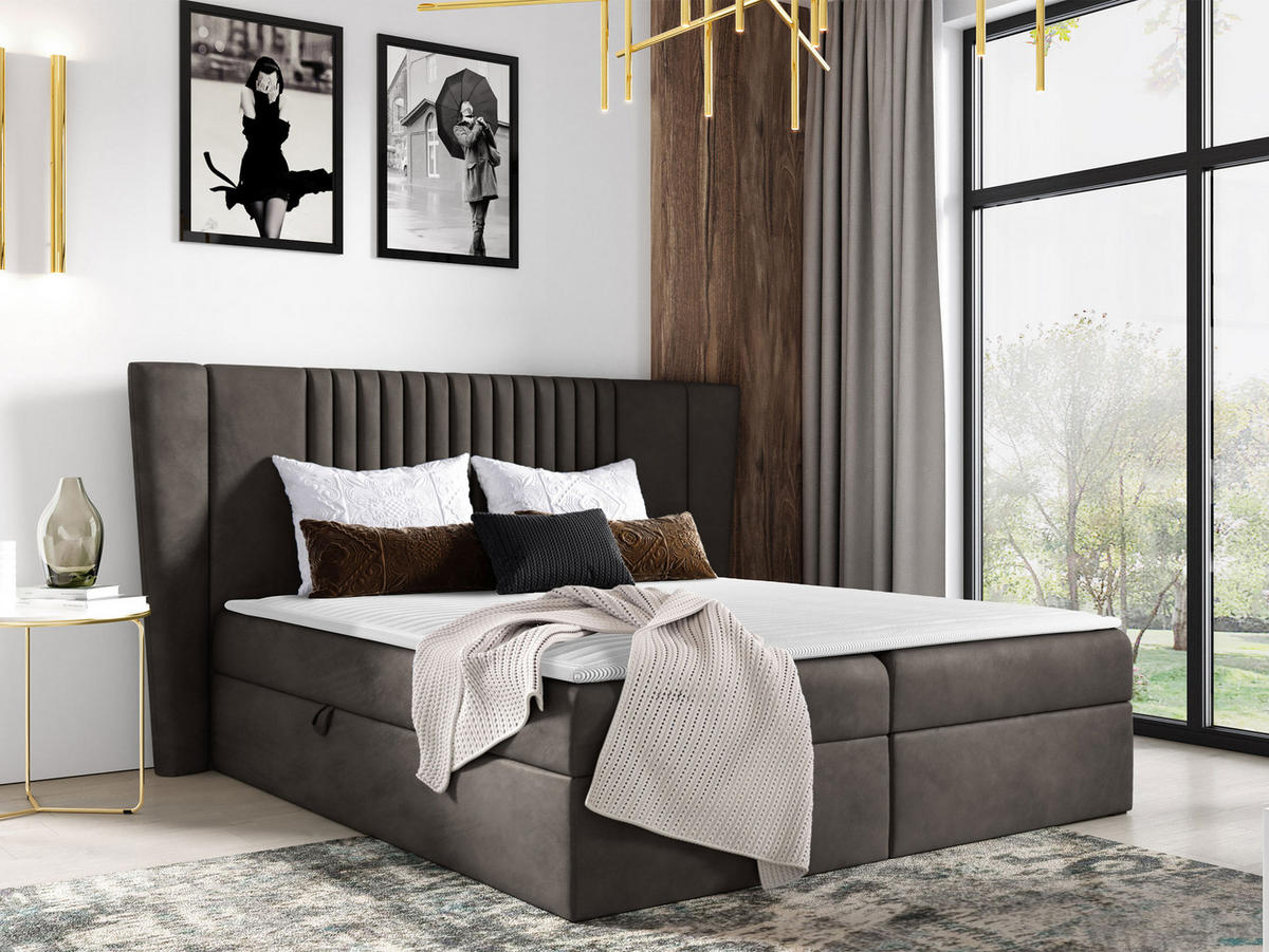BOXBETT Spark - Dunkelbraun, Holz (140/200cm) - MIRJAN24