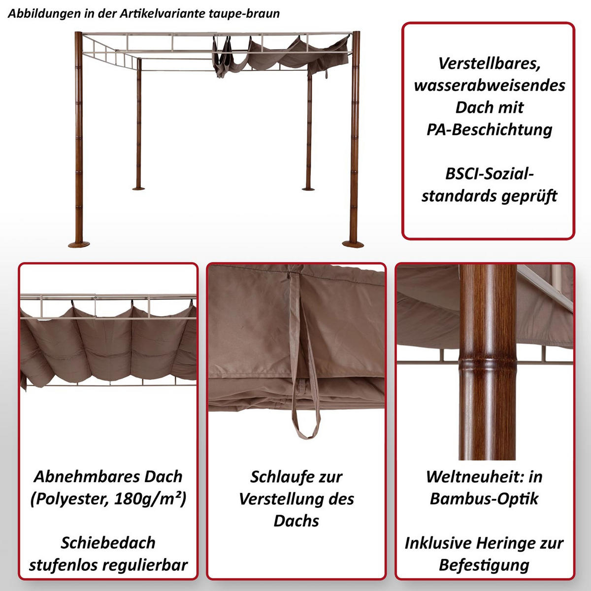 PERGOLA Weiß - Weiß, Textil (290/220/290cm) - MCW