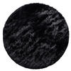 TEPPICH Hochflor Shaggy waschbar Unifarben Schlafzimmer schmutzabweisend Schwarz Rund 160D - Schwarz, Textil (160/160cm) - KADIMA DESIGN