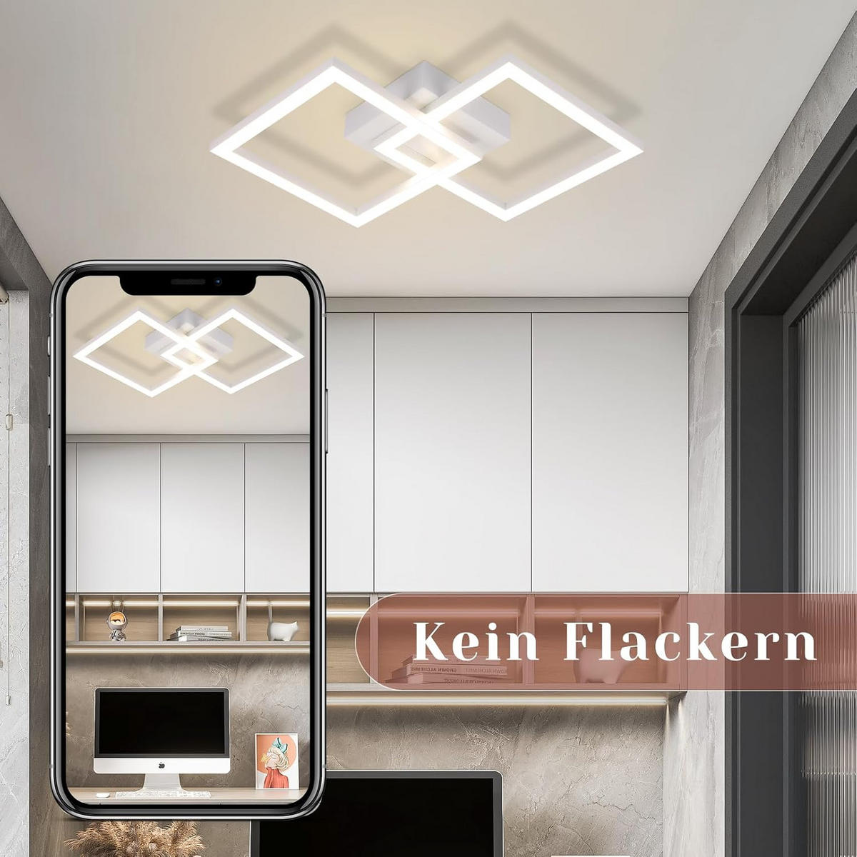 LED-DECKENLEUCHTE Lichtvahn 6/47/29.5 cm - Weiß, Metall (29.5/6/47cm) - ZMH