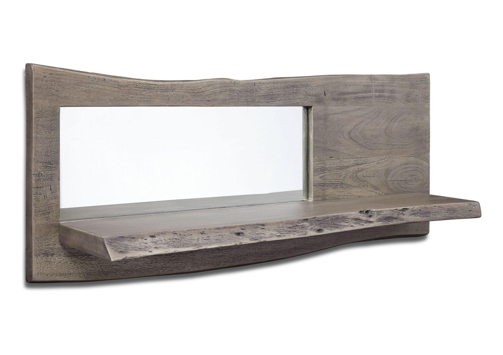 WANDREGAL Akazie 101x22x38 grau lackiert PURE ACACIA #907 - Grau, Holz (101/38/22cm) - Massivmoebel24