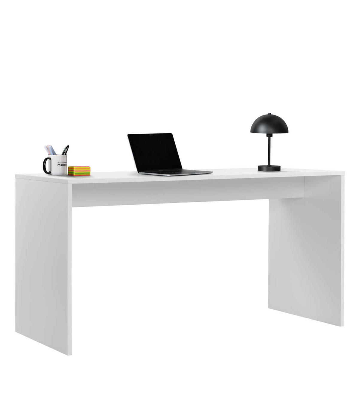 SCHREIBTISCH Der Produktive - Weiß, Holzwerkstoff (60/140/77cm) - Mokebo